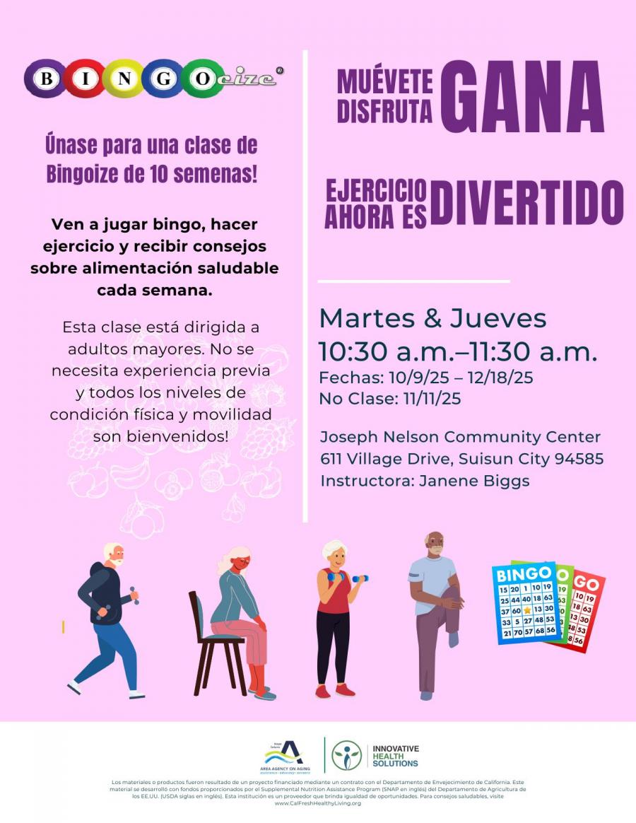 Bingocize Spanish at Joseph Nelson Thursday