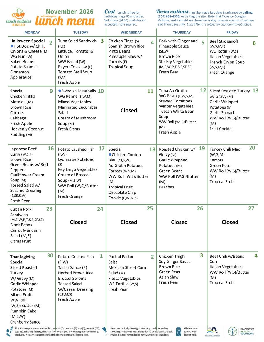 November Menu
