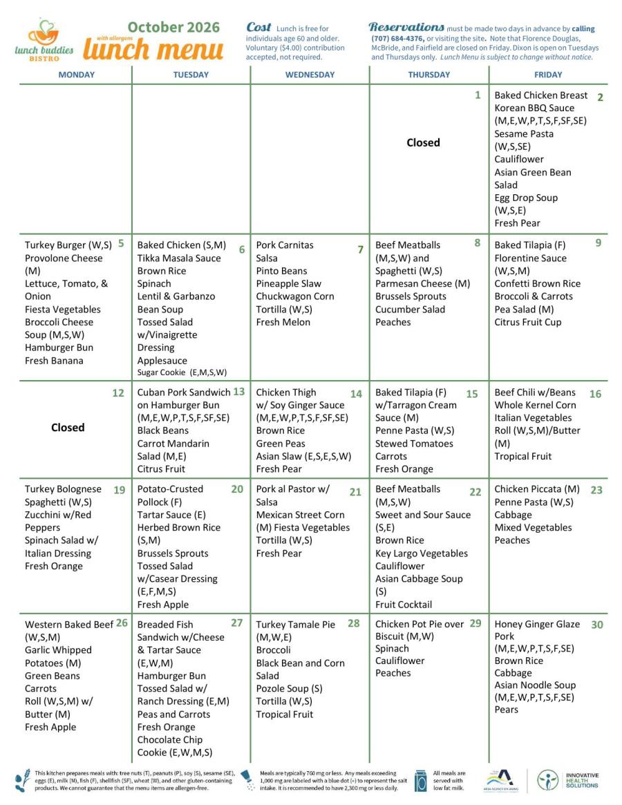 October Menu